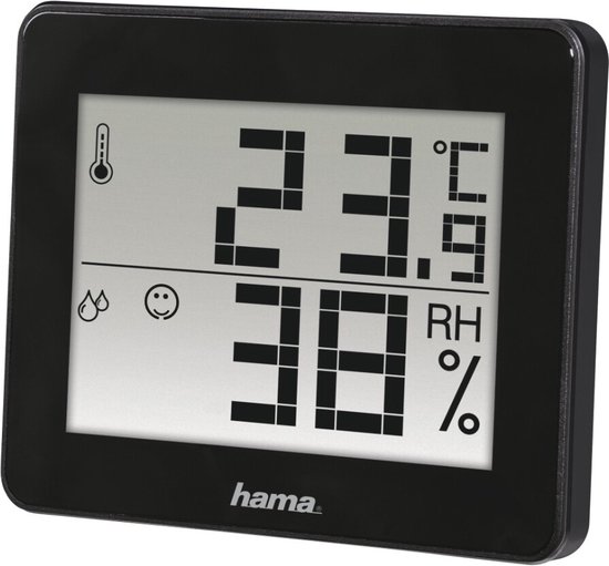 Hama TH-130 Thermo/Hygrometer - Digitaal - Zwart | bol