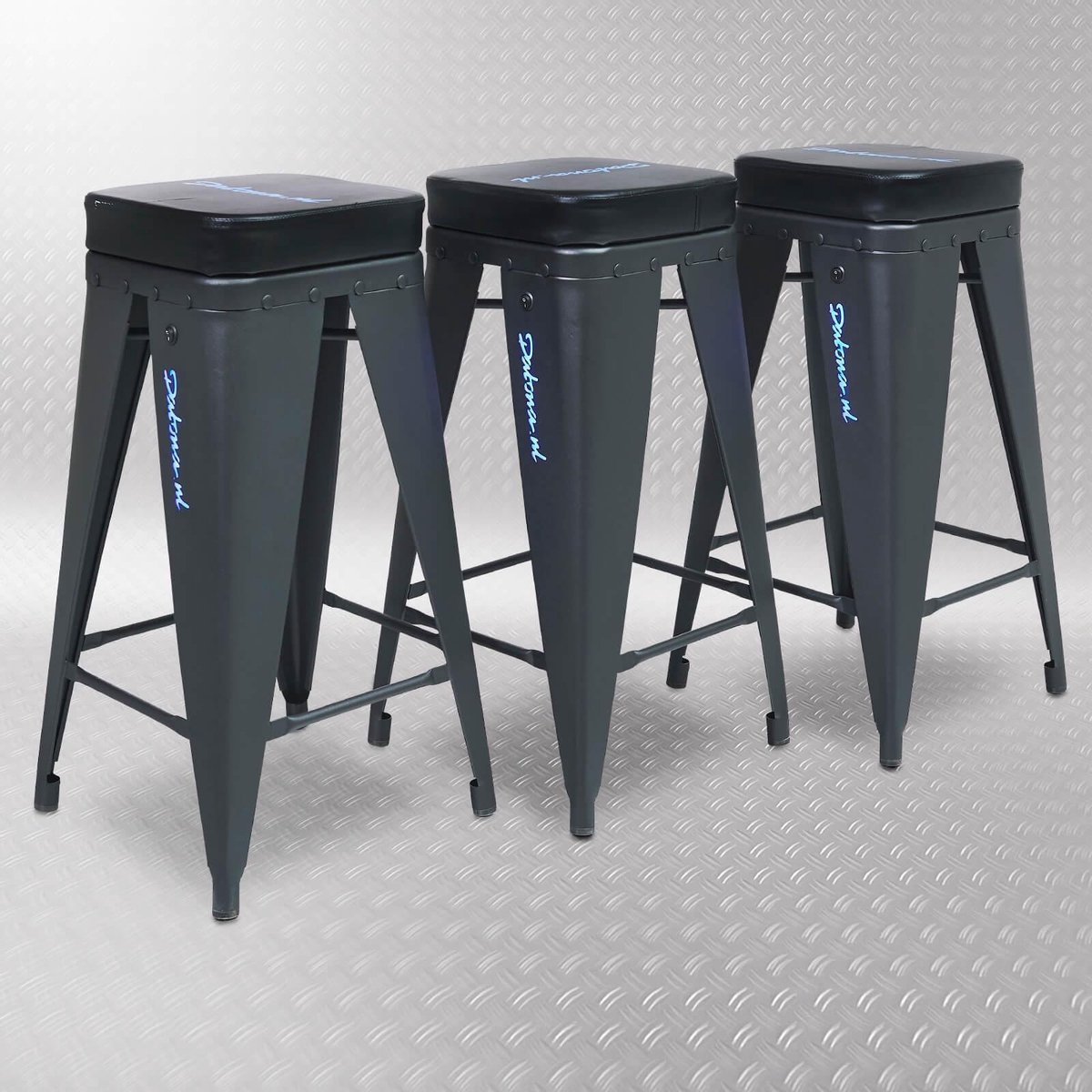 Datona® Werkplaatskruk - 3 stuks - Zwart