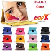 EmpX.nl Apple iPad Air 2 360° Draaibaar tablethoes Groen Kunstleer | 360° Draaibaar Cover | Easy-click beschermhoes | Book Cover | passend hoes | Book Case | iPad Air 2