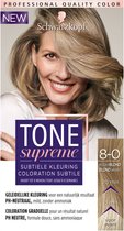 Schwarzkopf Tone Supreme 8-0 Middenblond 60 ml Haarverf - 1 stuk