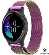 Milanees Smartwatch bandje - Geschikt voor  Garmin Venu Milanese band - regenboog - Strap-it Horlogeband / Polsband / Armband