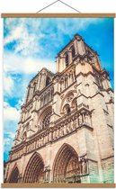 Schoolplaat – Notre-Dame van Parijs - Frankrijk - 60x90cm Foto op Textielposter (Wanddecoratie op Schoolplaat)