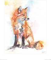 Poster - Handsome Fox Jennifer Rose - 50 X 40 Cm - Multicolor