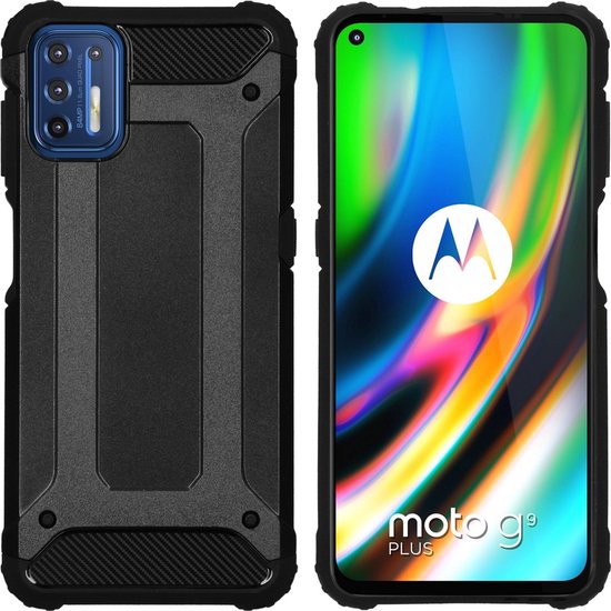 iMoshion Hoesje Geschikt voor Motorola Moto G9 Plus Hoesje - iMoshion Rugged Xtreme Backcover - Zwart