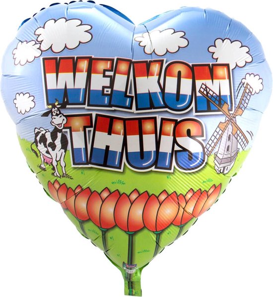 Folat Folieballon Welkom Thuis 74 Cm Blauw/groen/rood