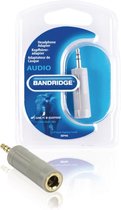 Bandridge BAP446 Stereo Audio Adapter 3.5 Mm Male - 6.35 Mm Female Grijs