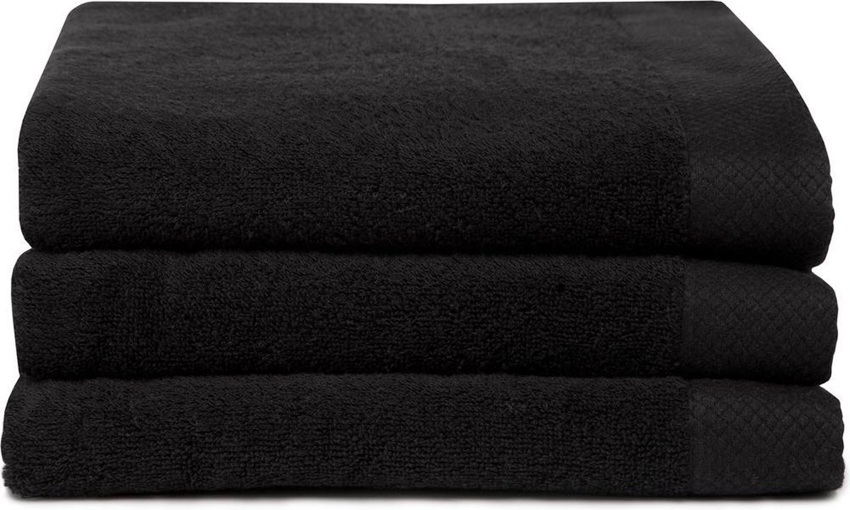 Seahorse Pure handdoeken 60x110 cm - Set van 6 - Zwart