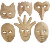 Maskers, h: 12-21 cm, 6stuks