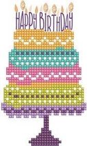 Diamond Dotz,  12,6x17,7 cm, afmeting envelop 13,6x18,6 cm, , Verjaardagstaart, 1doos