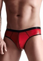 Wetlook Men's brazilian style briefs - Red - Maat 2XL - Lingerie For Him - red - Discreet verpakt en bezorgd