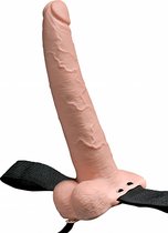9 Inch Hollow Rechargeable Strap-On with Balls- Flesh - Realistic Dildos - flesh - Discreet verpakt en bezorgd