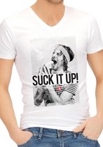 Funny Shirts - Suck It Up - S - Maat L - Funny Gifts & Sexy Gadgets - white,multicolor - Discreet verpakt en bezorgd