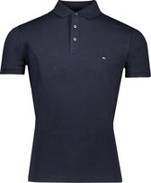 Tommy Hilfiger Polo Blauw Getailleerd - Maat XXL - Heren - Lente/Zomer Collectie - Katoen;Elastaan