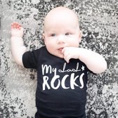 Babyshirt - My dad rocks - Zwart - maat 56
