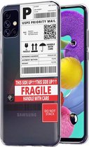 iMoshion Hoesje Geschikt voor Samsung Galaxy A51 Hoesje Siliconen - iMoshion Design hoesje - Transparant / Meerkleurig / Shipping label