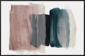 JUNIQE - Poster in kunststof lijst Minimalisme Roze en Blauw -