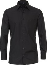 CASA MODA comfort fit overhemd - zwart - Strijkvrij - Boordmaat: 54