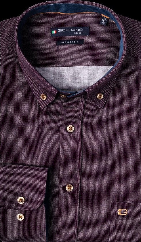 Giordano Chemise Homme Violet Oxford Button Down Regular Fit - XL | bol