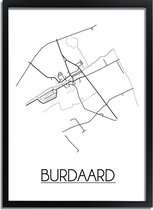 Burdaard Plattegrond poster A3 + Fotolijst Zwart (29,7x42cm) - DesignClaud