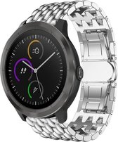 Stalen Smartwatch bandje - Geschikt voor  Garmin Vivoactive 4 stalen draak band - 45mm - zilver - Horlogeband / Polsband / Armband