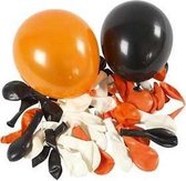 Ballonnen, wit, oranje, zwart, d: 23-26 cm, rond, 100stuks
