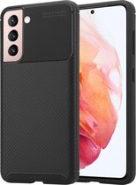 Shieldcase Samsung Galaxy S21 carbon hoesje - zwart