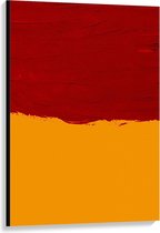 Canvas  - Rood/Geel Vlak - 80x120cm Foto op Canvas Schilderij (Wanddecoratie op Canvas)
