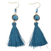 Juleeze Oorbellen Blauw Metaal Kwast Oorbellen Dames Oorhangers