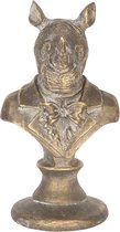 Clayre & Eef Decoratie Beeld Neushoorn 11*11*20 cm Goudkleurig Polyresin Decoratief Figuur Decoratieve Accessoires
