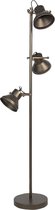 Clayre & Eef Vloerlamp 44*41*142 cm E27/max 3*40W Koperkleurig Metaal Rond Staande Lamp Staanlamp