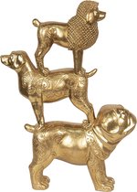 Clayre & Eef Decoratie Beeld Hond 29*10*41 cm Goudkleurig Polyresin Decoratief Figuur Decoratieve Accessoires
