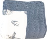 Clayre & Eef Bedsprei 180*260 cm Blauw Katoen Rechthoek Schelpdieren Sprei Plaid Deken
