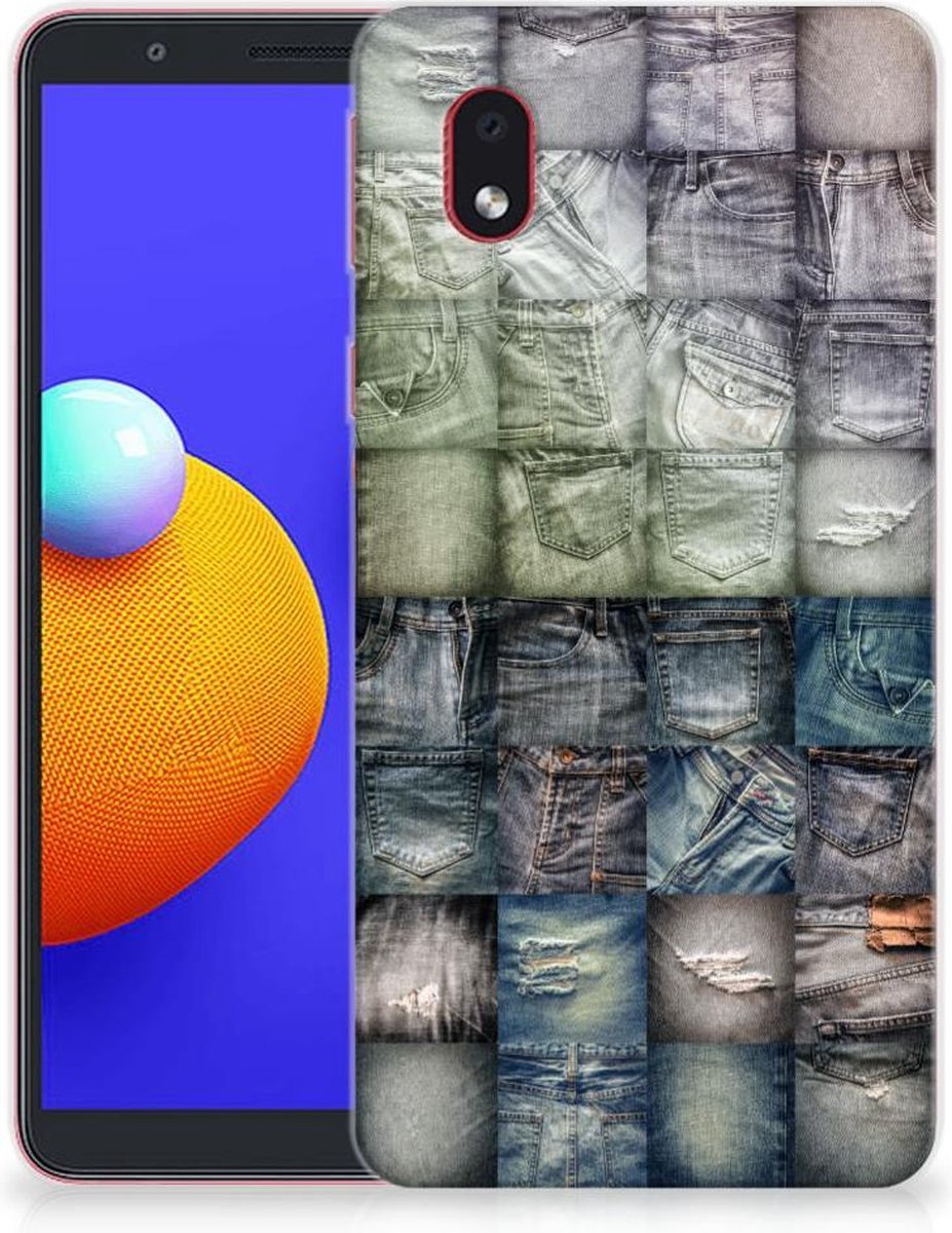 Silicone Back Cover Samsung Galaxy A01 Core Spijkerbroeken