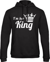 King / Queen Hoodie I'm her King (King - Maat XS) | Koppel Cadeau | Valentijn Cadeautje voor hem & haar