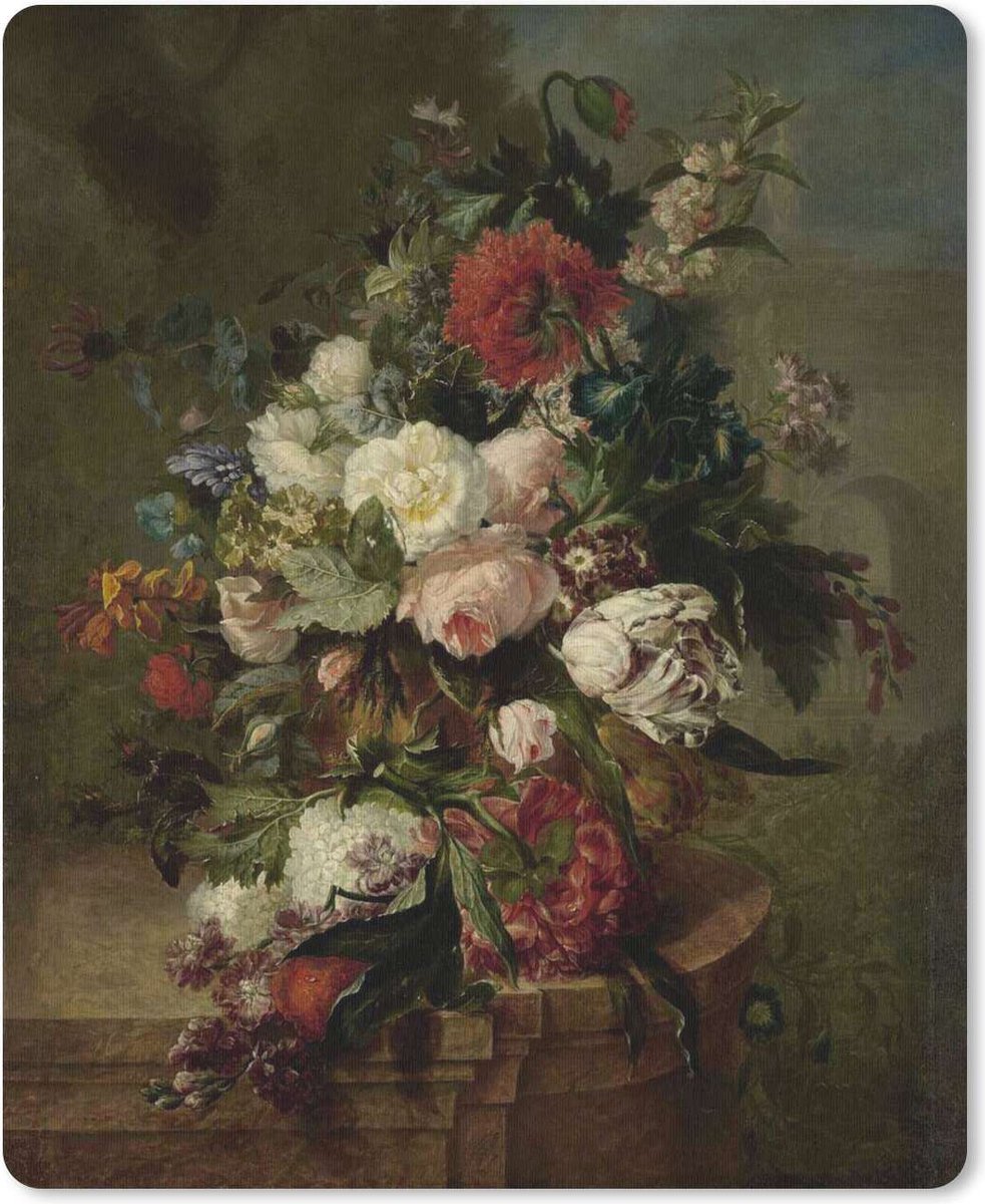 Muismat Harmanus Uppink - Stilleven met bloemen - Schilderij van Harmanus Uppink muismat rubber - 19x23 cm - Muismat met foto