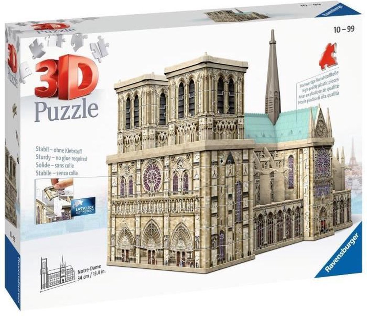 Empirisch Werkwijze som Ravensburger Notre Dame Parijs - 3D puzzel gebouw - 324 stukjes | bol.com