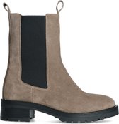 Manfield - Dames - Taupe suède chelsea boots - Maat 40