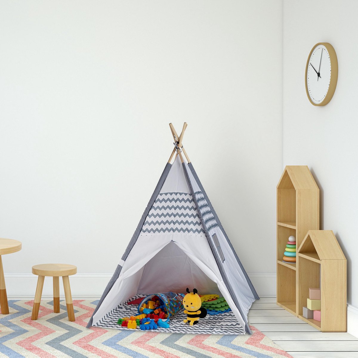 Relaxdays Tipi Speeltent Kind Kindertent Wigwam Tent Kinderkamer Indianentent 593701429