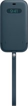 Apple Hoesje Met Koord Geschikt voor iPhone 12 Pro Max - Apple Leather Sleeve smartphone - blauw