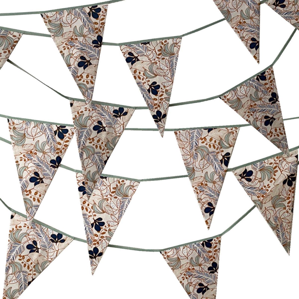 BINK Bedding Stoffen Slinger - Vlaggenlijn Juul model XXL (10 mtr, 21 vlaggetjes) - slinger van stof - feest - decoratie - party - kinderkamer decoratie - vlaggenlijn van stof - handgemaakt & duurzaam