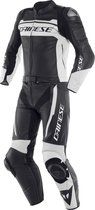 Dainese Mistel Black Matt White Lava Red Leather 2 Piece Motorcycle Suit 50