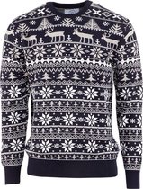 Kronstadt Trui Kerst Navy Jacquard Jersey Regular Fit - M