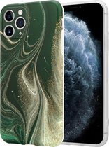 ShieldCase Marmeren geschikt voor Apple iPhone 11 Pro Max hoesje met camerabescherming - groen