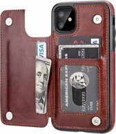 ShieldCase Wallet case geschikt voor Apple iPhone 12 / 12 Pro - 6.1 inch - bruin