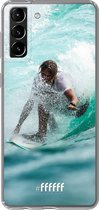 6F hoesje - geschikt voor Samsung Galaxy S21 -  Transparant TPU Case - Boy Surfing #ffffff