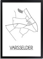 Varsselder Plattegrond poster A3 + Fotolijst zwart (29,7x42cm) - DesignClaud