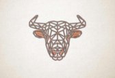 Line Art - Stier 2 - XS - 24x30cm - Multiplex - geometrische wanddecoratie