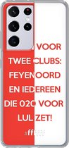 6F hoesje - geschikt voor Samsung Galaxy S21 Ultra -  Transparant TPU Case - Feyenoord - Quote #ffffff