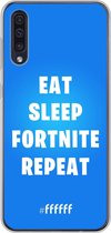 6F hoesje - geschikt voor Samsung Galaxy A30s -  Transparant TPU Case - Fortnite - Eat Sleep Fortnite Repeat #ffffff