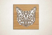 Line Art - Kat 6 vierkant - M - 60x61cm - Eiken - geometrische wanddecoratie